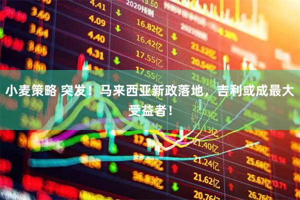 小麦策略 突发！马来西亚新政落地，吉利或成最大受益者！